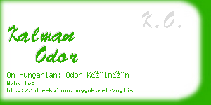 kalman odor business card